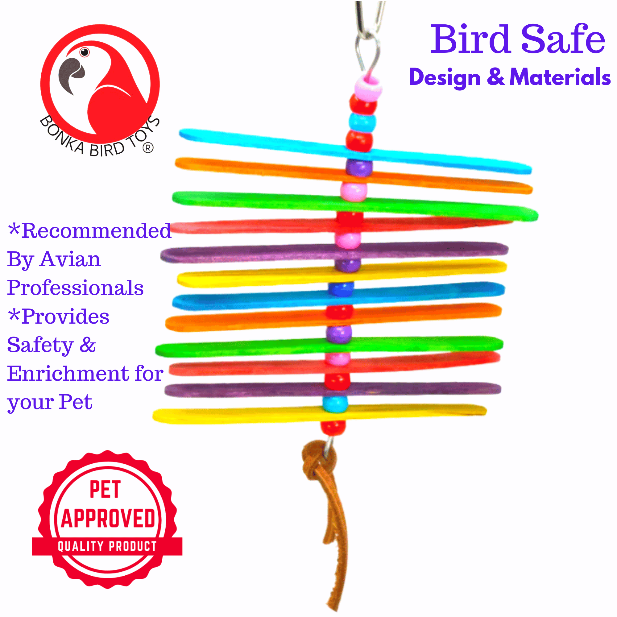 Bonka Bird Toys 868 Mini Stick Small Bird Toy - Bonka Bird Toys