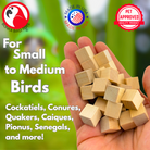 1226 Pk24 Natural Mini Wood Chewy Square Blocks - Bonka Bird Toys