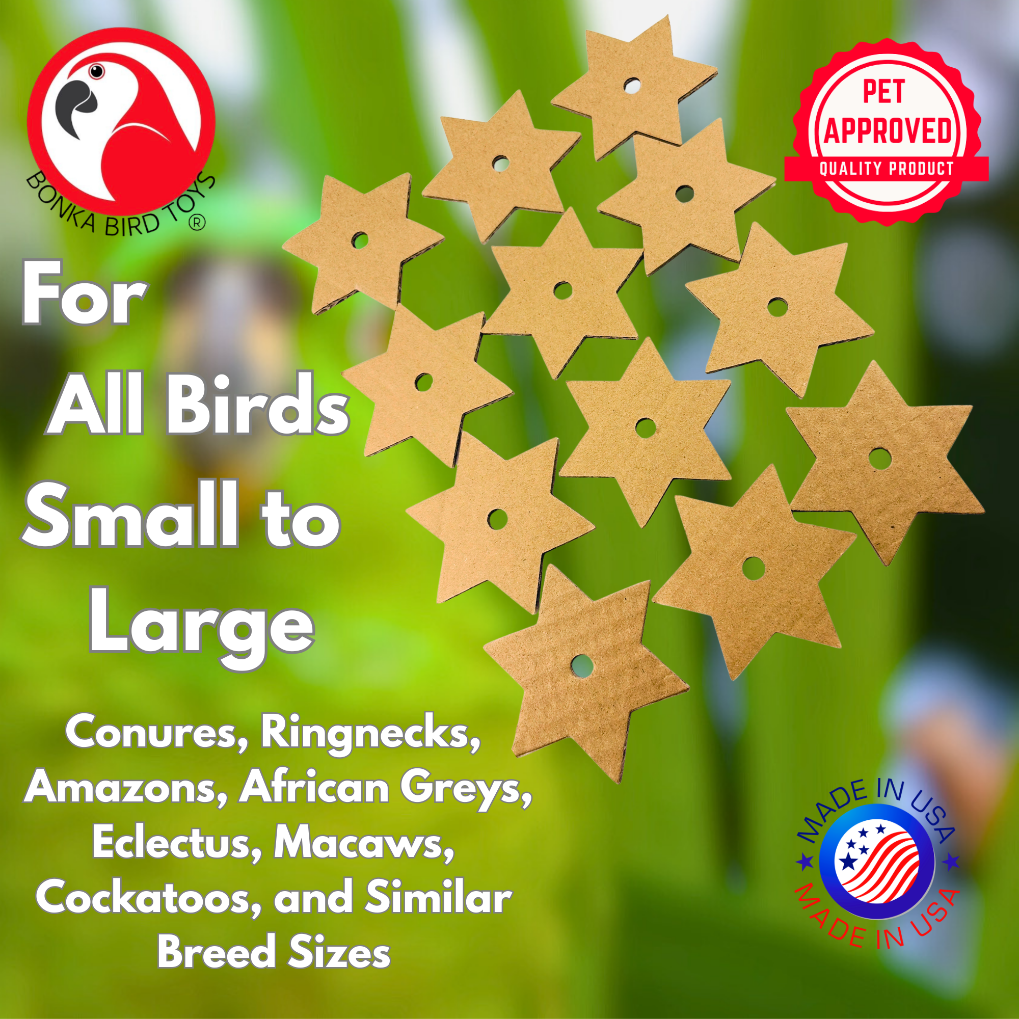 2776 Pk12 Large Cardboard Stars - Bonka Bird Toys