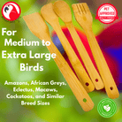 1168 Pk4 Bamboo Spoon & Paddle Chews - Bonka Bird Toys