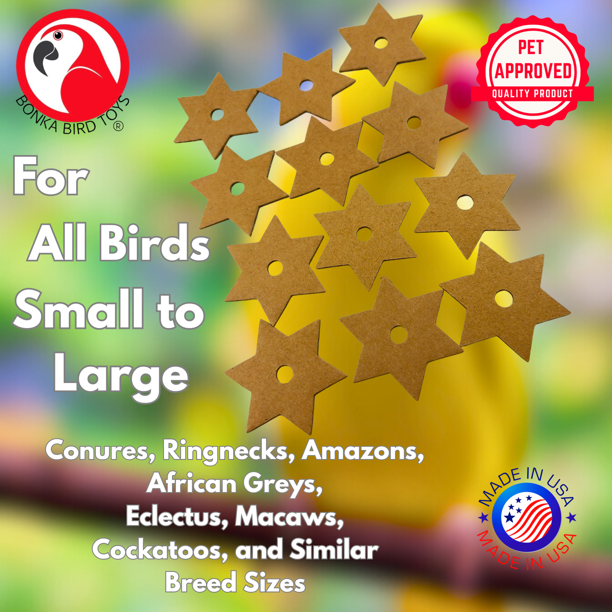 2777 Pk12 Small Cardboard Stars - Bonka Bird Toys