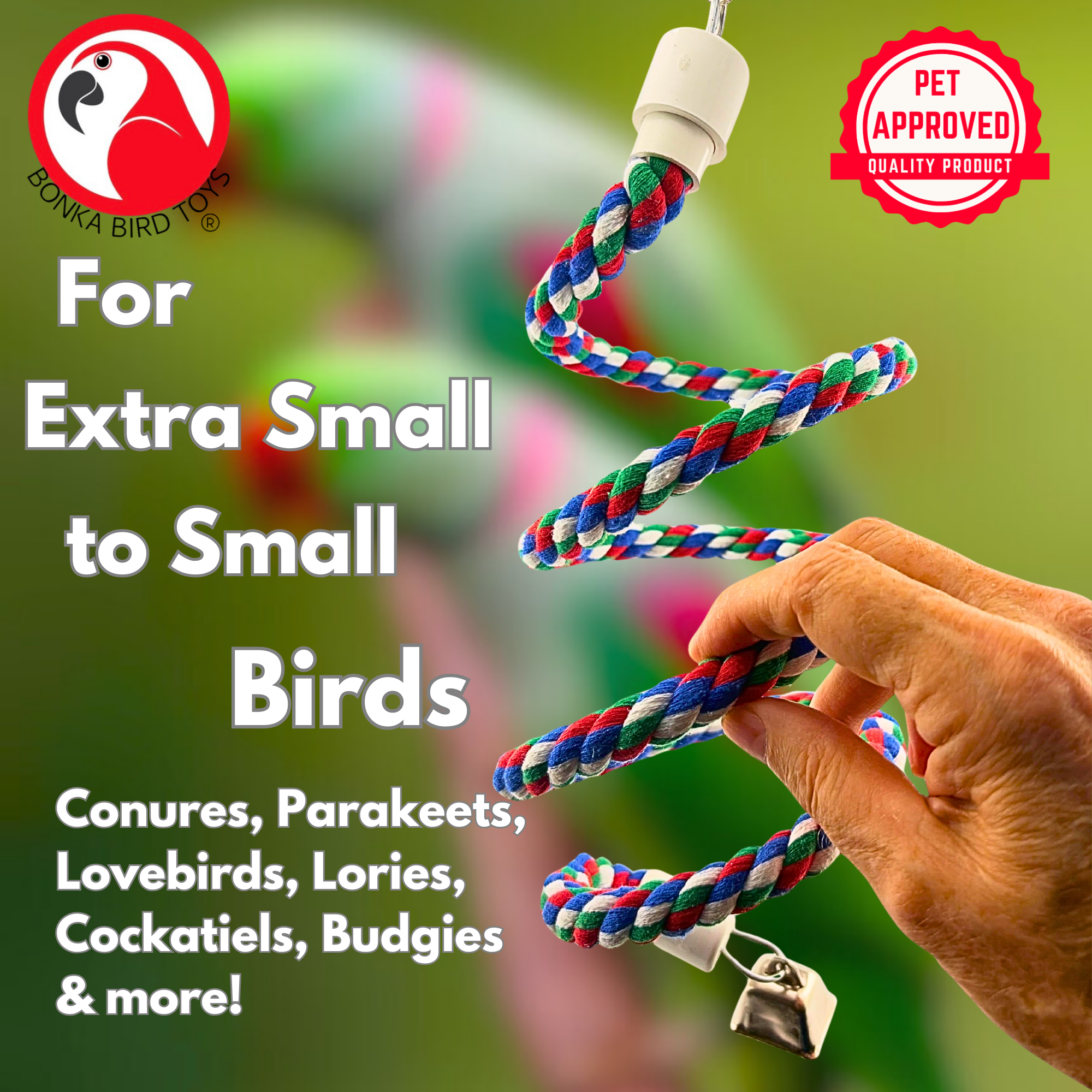 2762 Small Swivel Rope Bungee Boing - Bonka Bird Toys