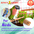 Pine Dowel Perch 18"Long 1/2" Diameter fits Kings Cages ES 1814 - Bonka Bird Toys