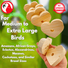 979 Pk6 Natural Huge Wood Heart - Bonka Bird Toys