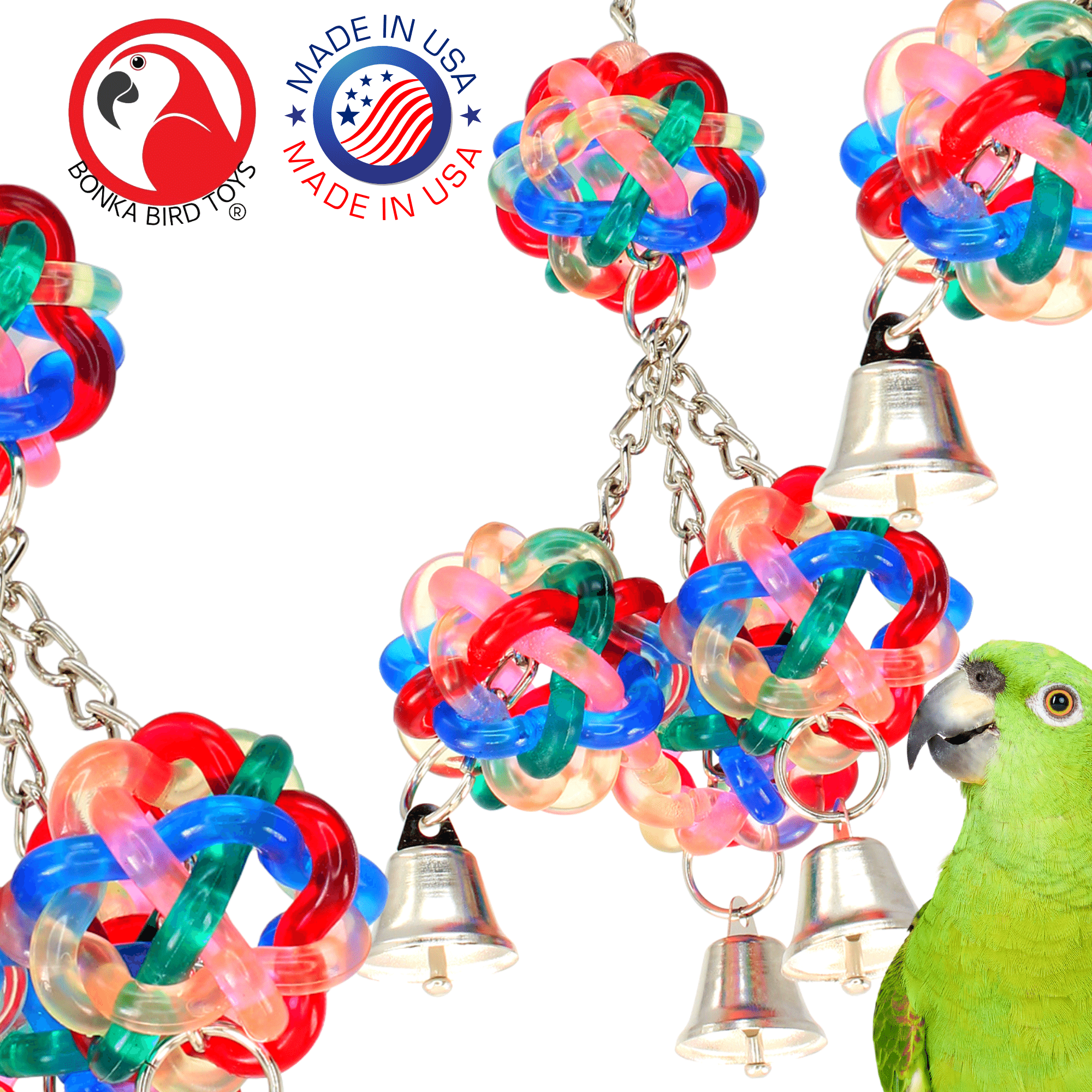 1944 Wibbly Ringer - Vibrant and Engaging Bird Toy for Small Birds | Bonka Bird Toys - Bonka Bird Toys