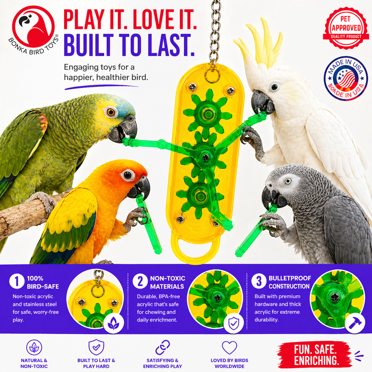 0044 Small Gearhead - Bonka Bird Toys