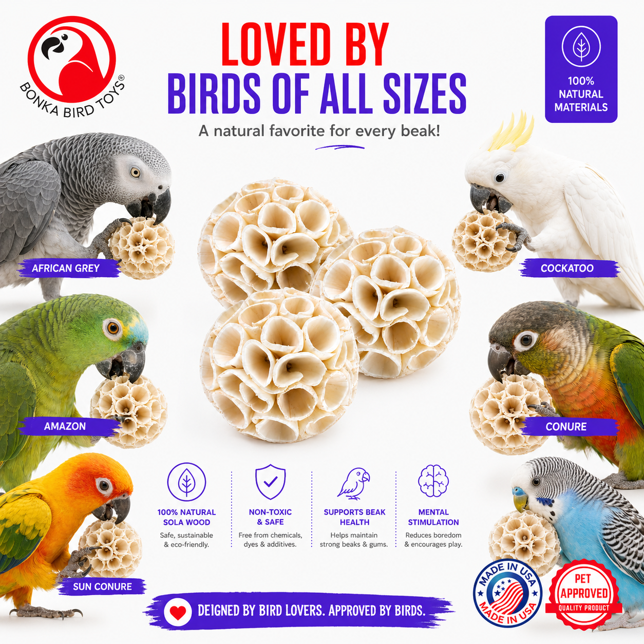 Sola Crepe Balls - Bonka Bird Toys
