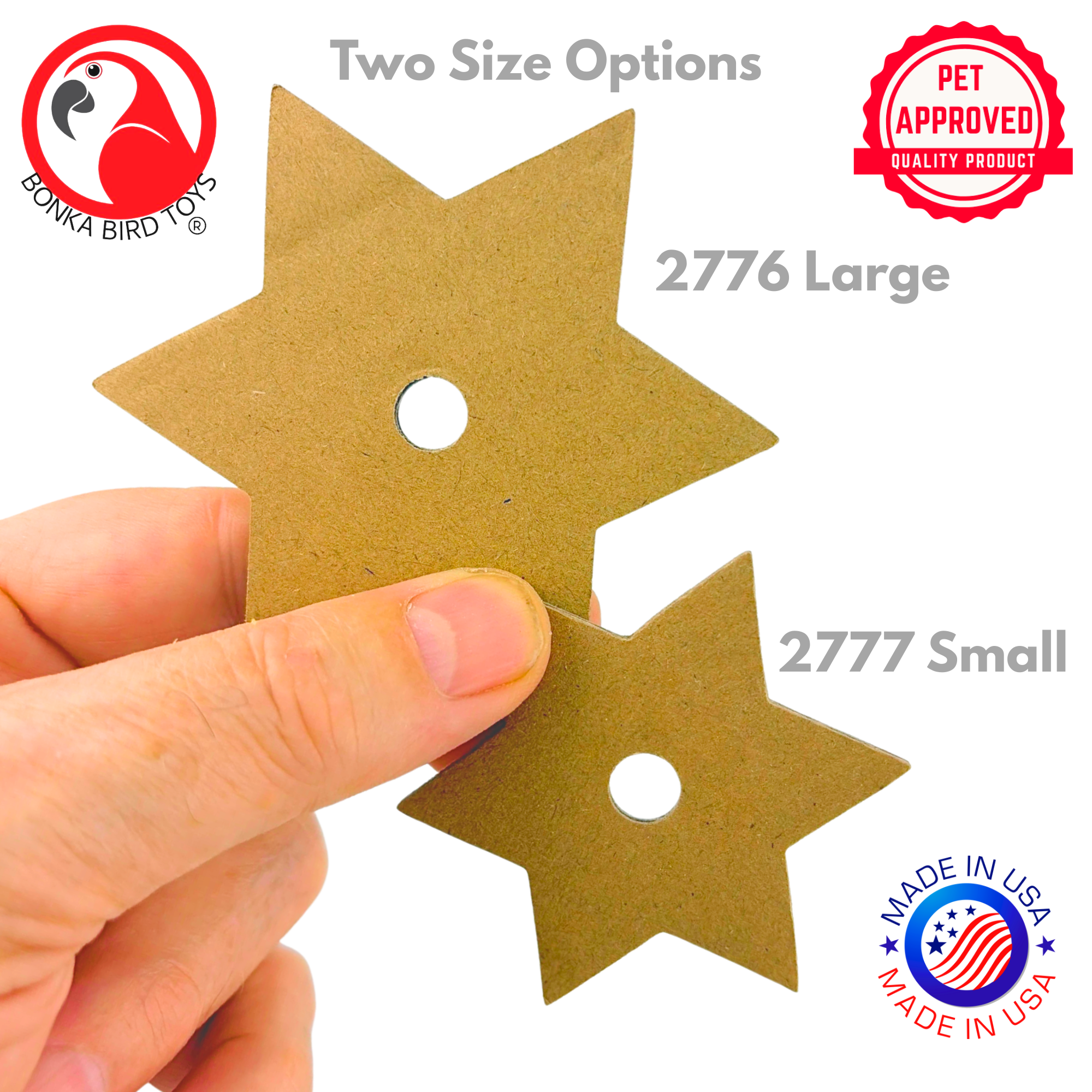 2776 Pk12 Large Cardboard Stars - Bonka Bird Toys