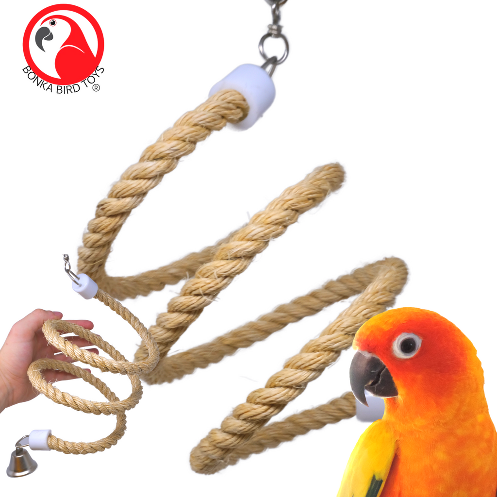Sisal Rope Perches Boings Swings for Birds - Models 1566, 1579, 1614, and 1613 - Bonka Bird Toys