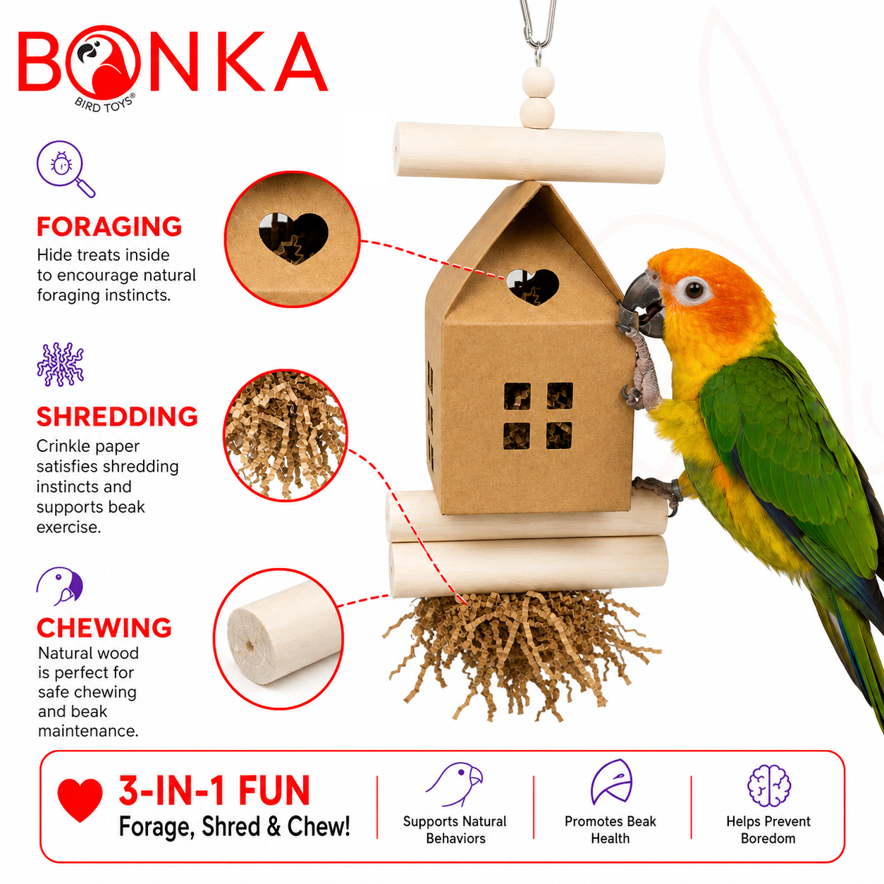 2610 Sola Log Cabin - Bonka Bird Toys