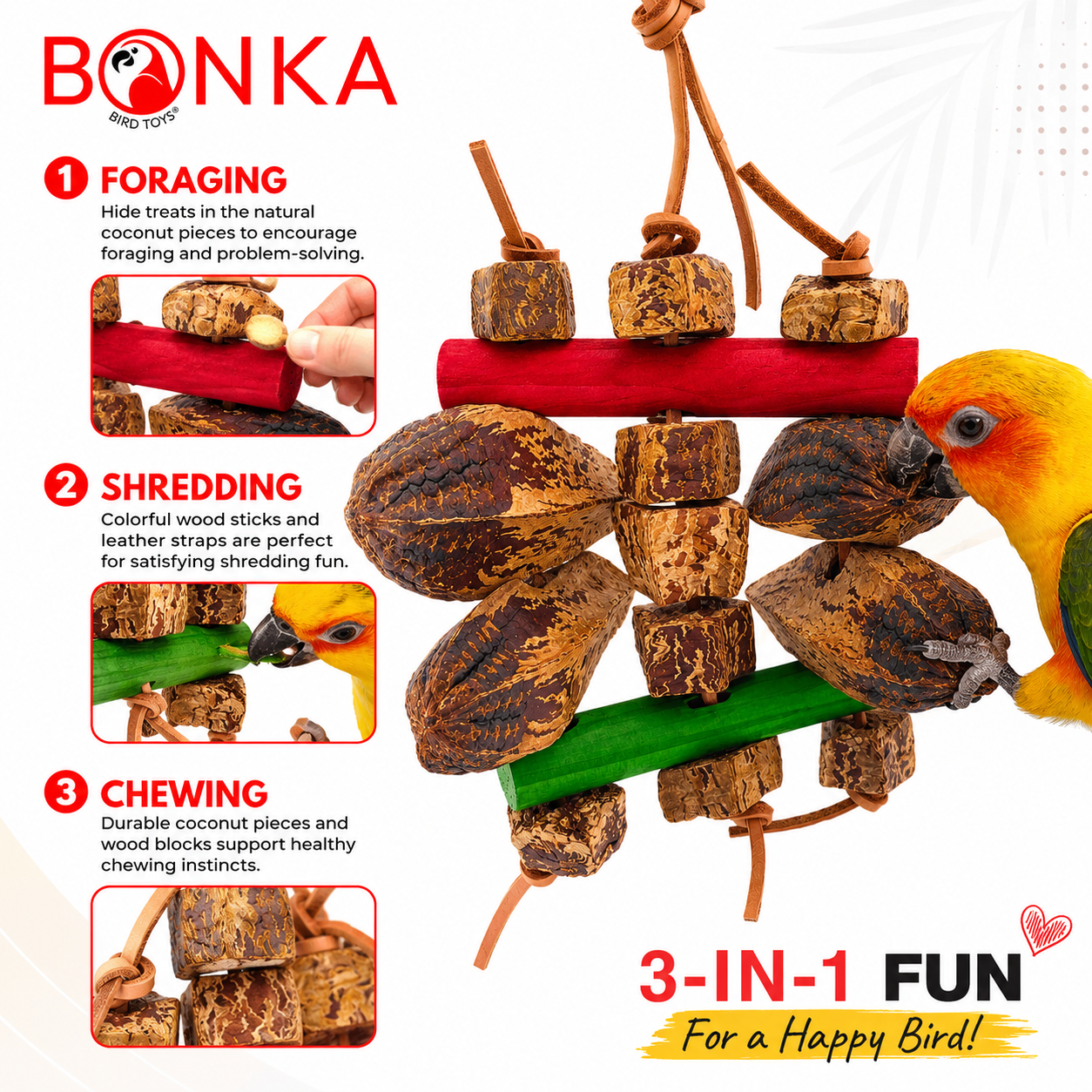 2755 Mahogany Chomp - Bonka Bird Toys