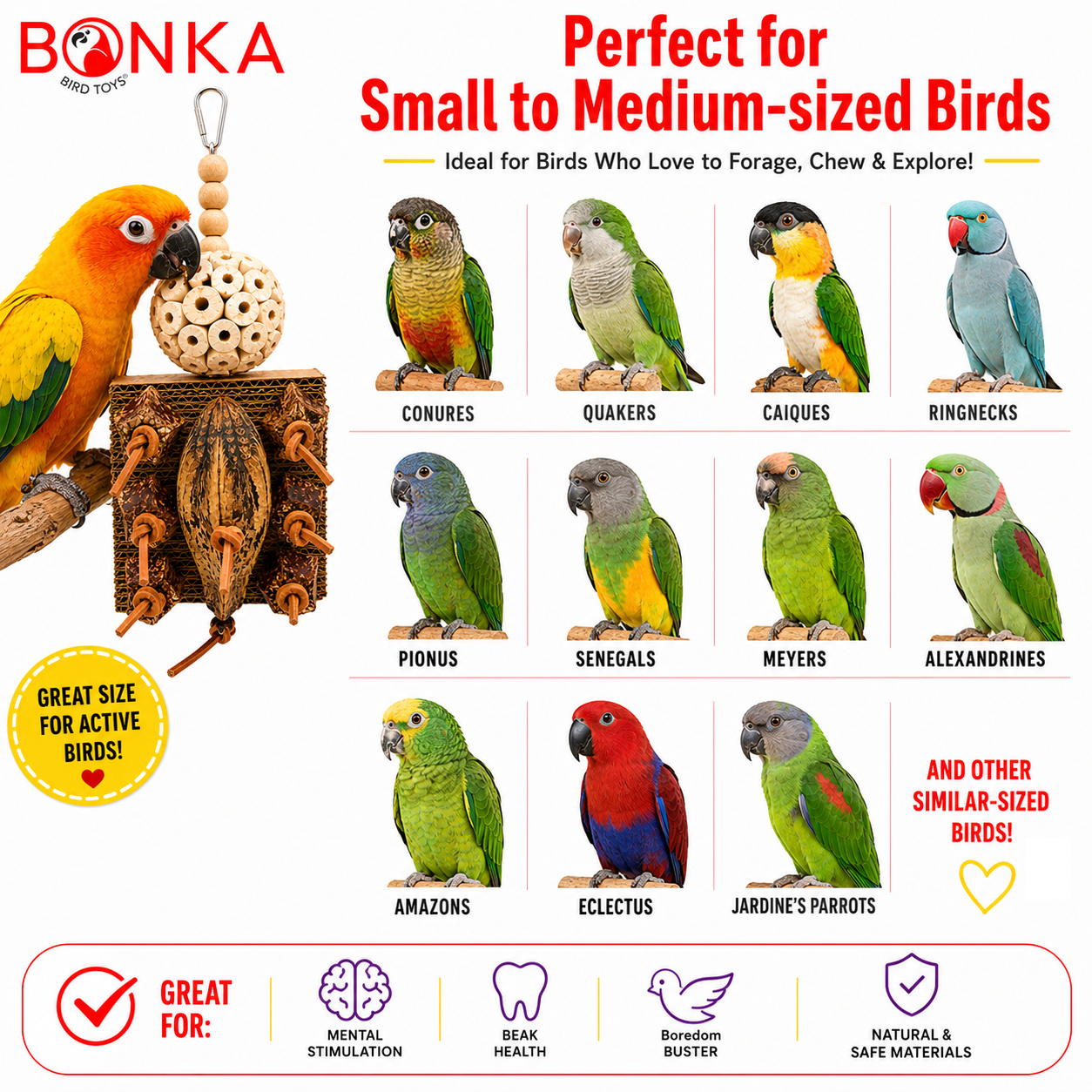 1427 Mahogany Forage Block - Bonka Bird Toys