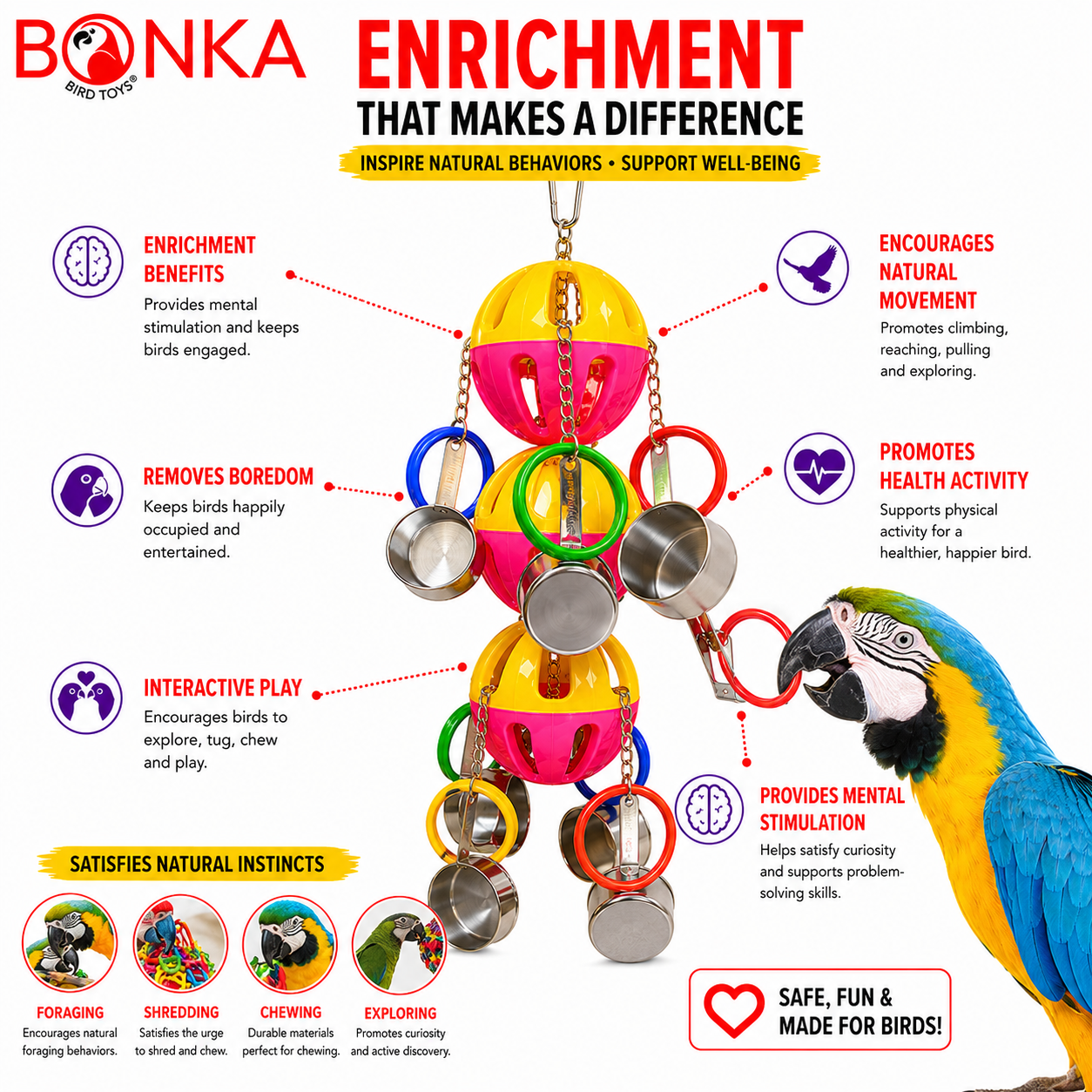 1429 Huge Triple Tuff Pot - Bonka Bird Toys