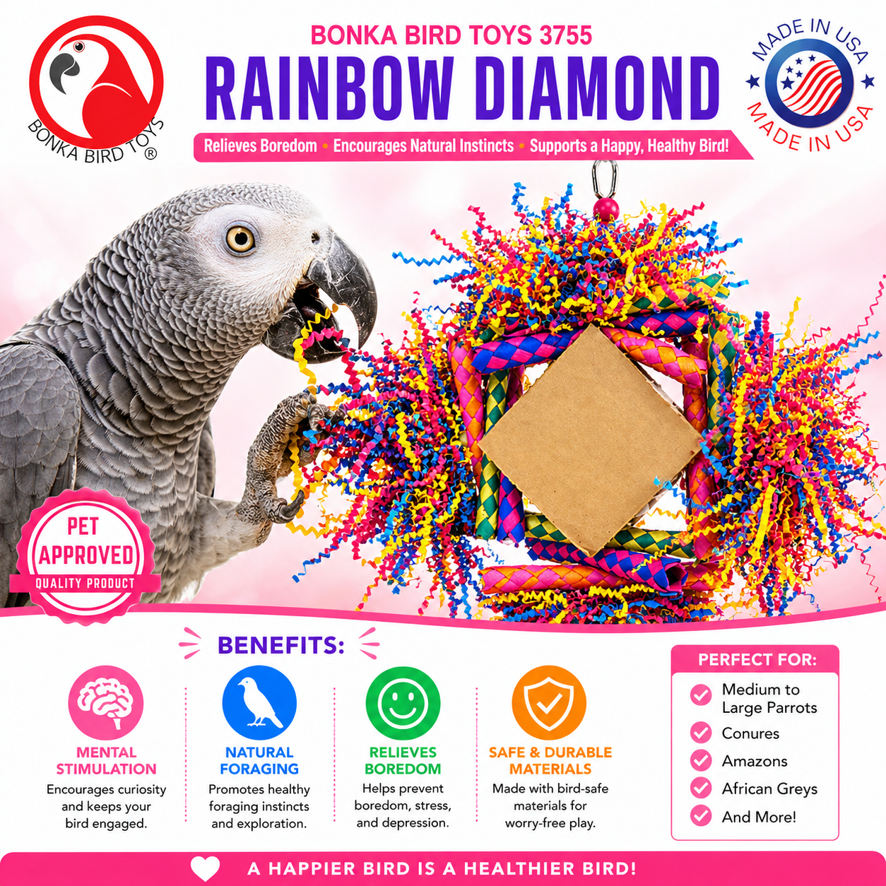 3755 Rainbow Diamond - Bonka Bird Toys