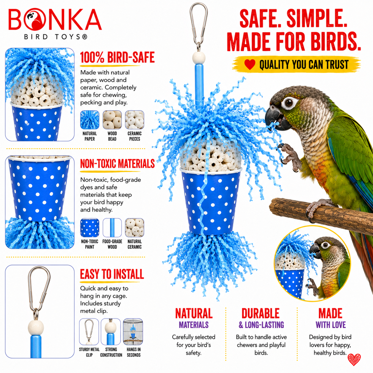Spotty Sola Foraging Bird Toy - Bonka Bird Toys