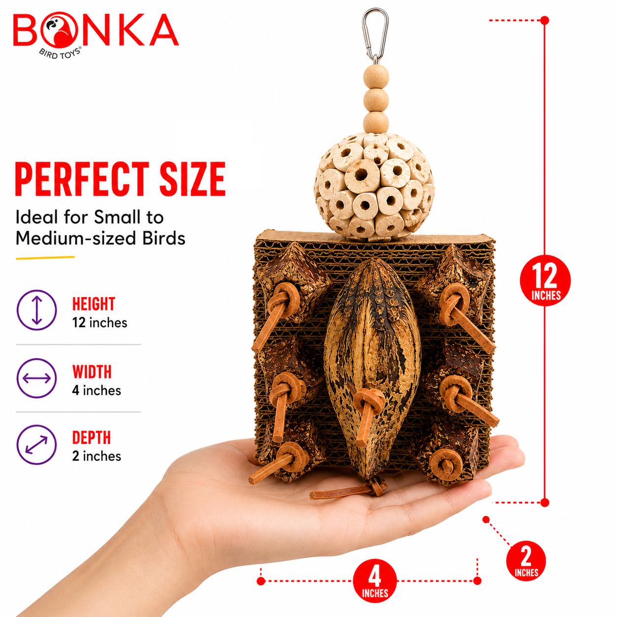 1427 Mahogany Forage Block - Bonka Bird Toys
