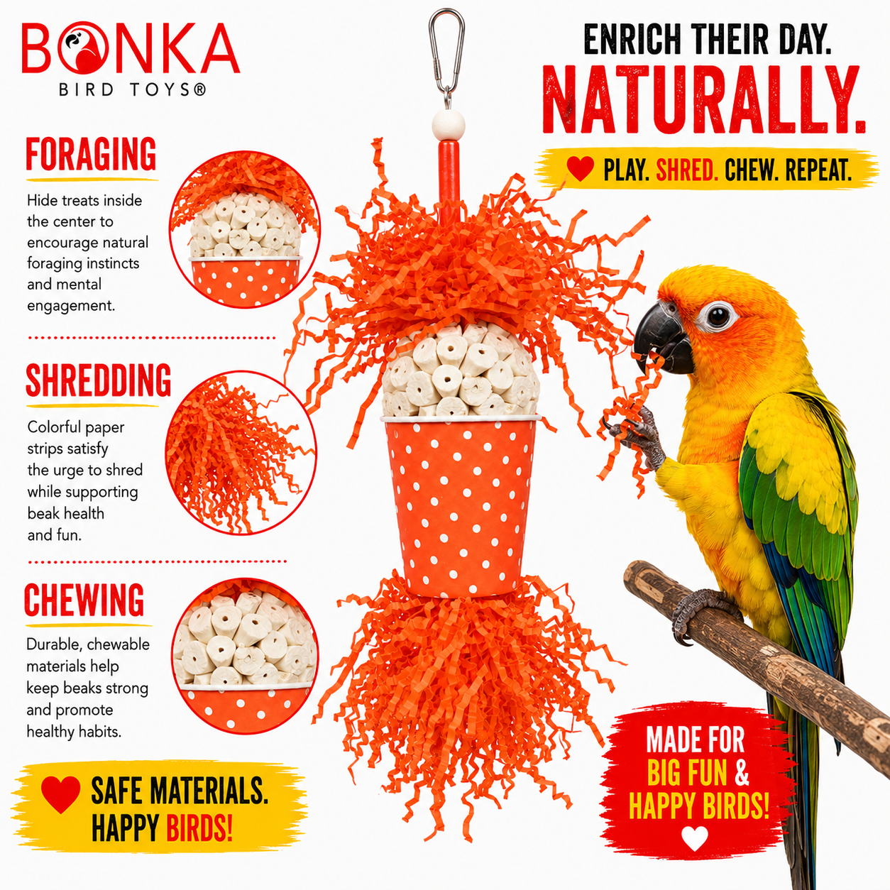 Spotty Sola Foraging Bird Toy - Bonka Bird Toys