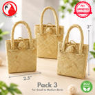 3298 Pk3 Palm Leaf Bag - Bonka Bird Toys