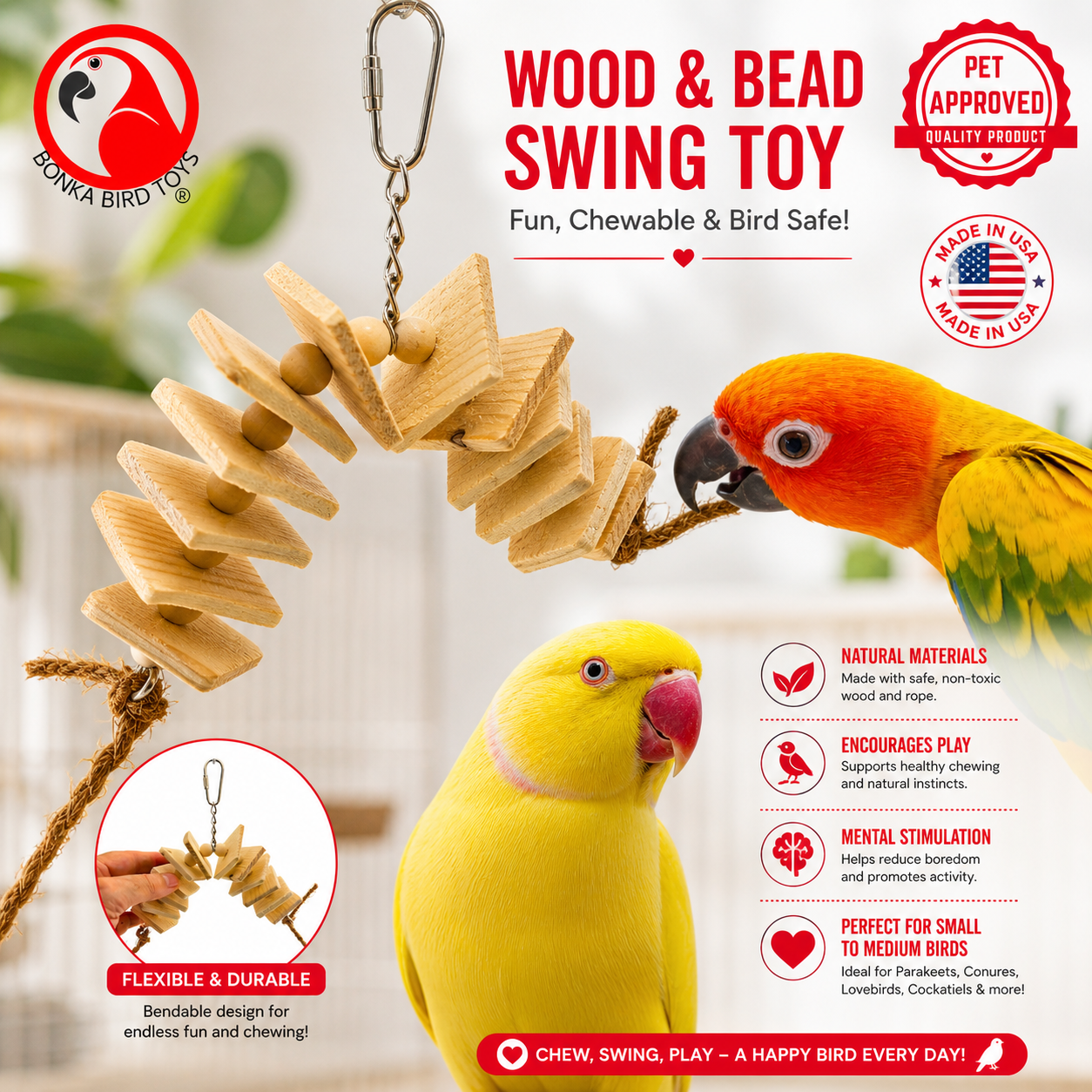 1315 Natural V Step - Bonka Bird Toys