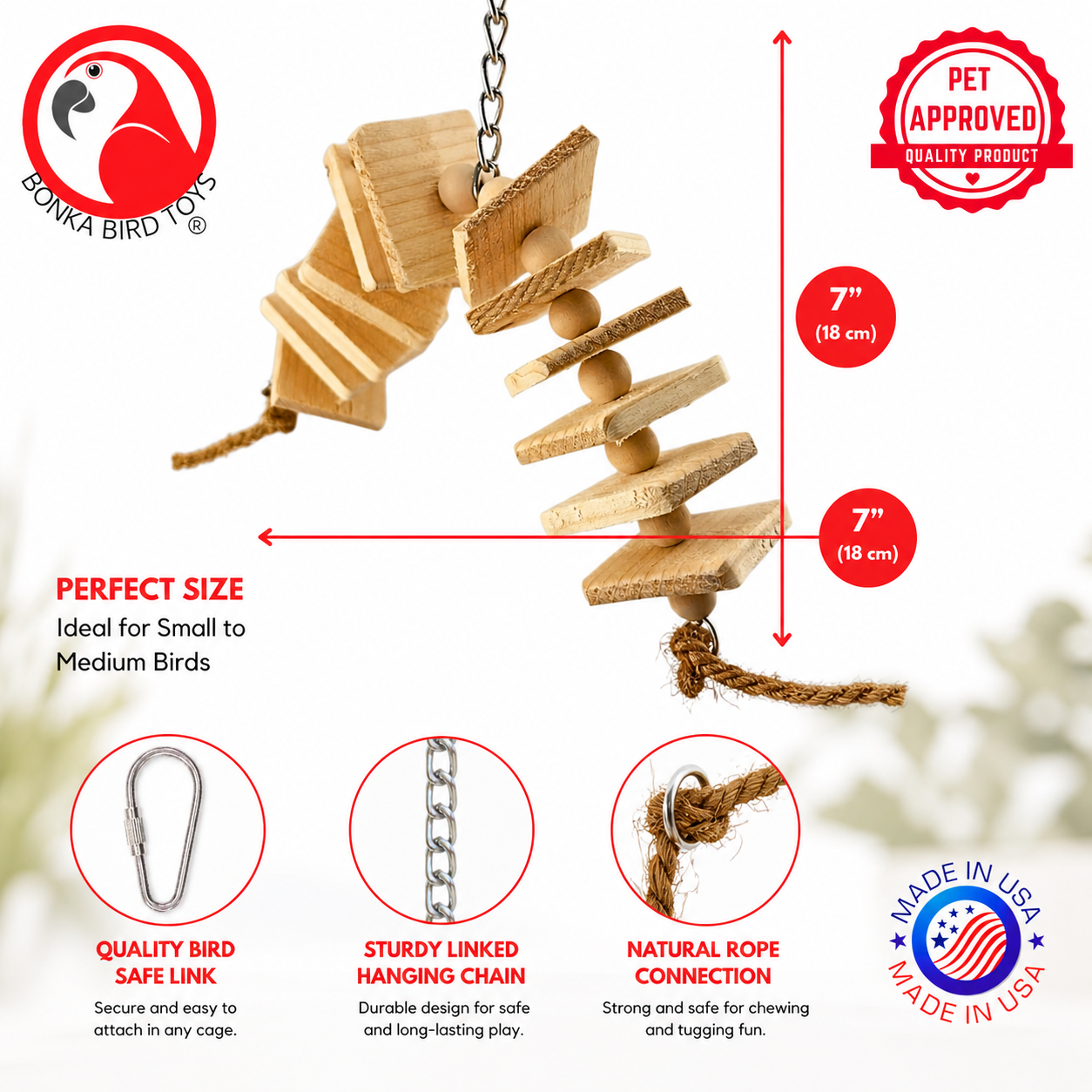 1315 Natural V Step - Bonka Bird Toys