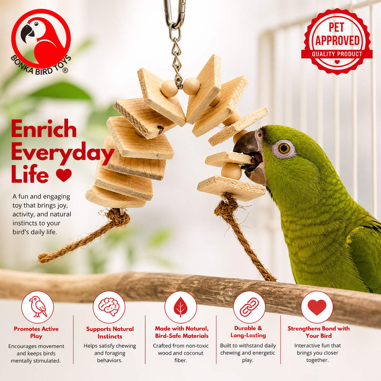 1315 Natural V Step - Bonka Bird Toys
