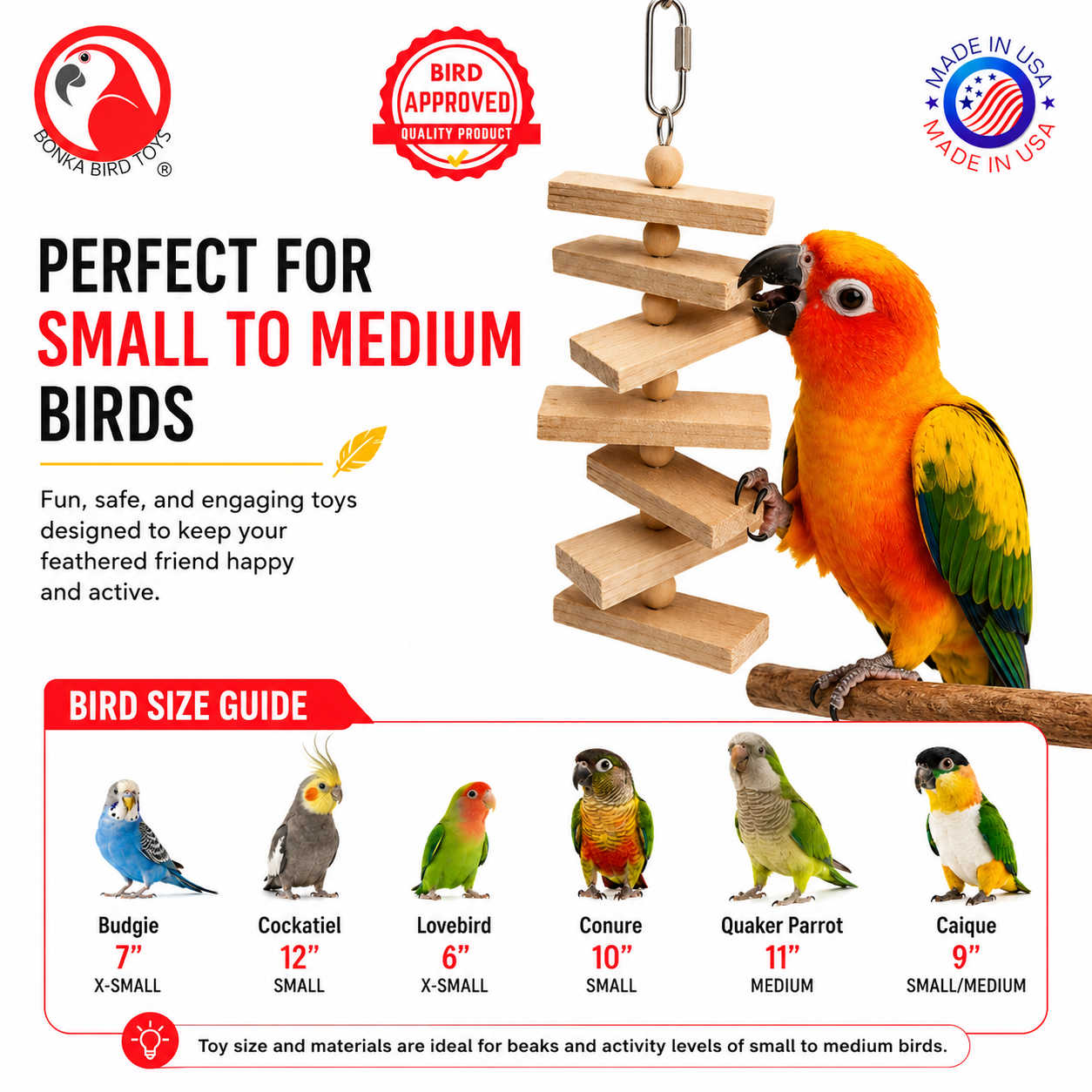 2787 Natural Slat Chewer - Bonka Bird Toys