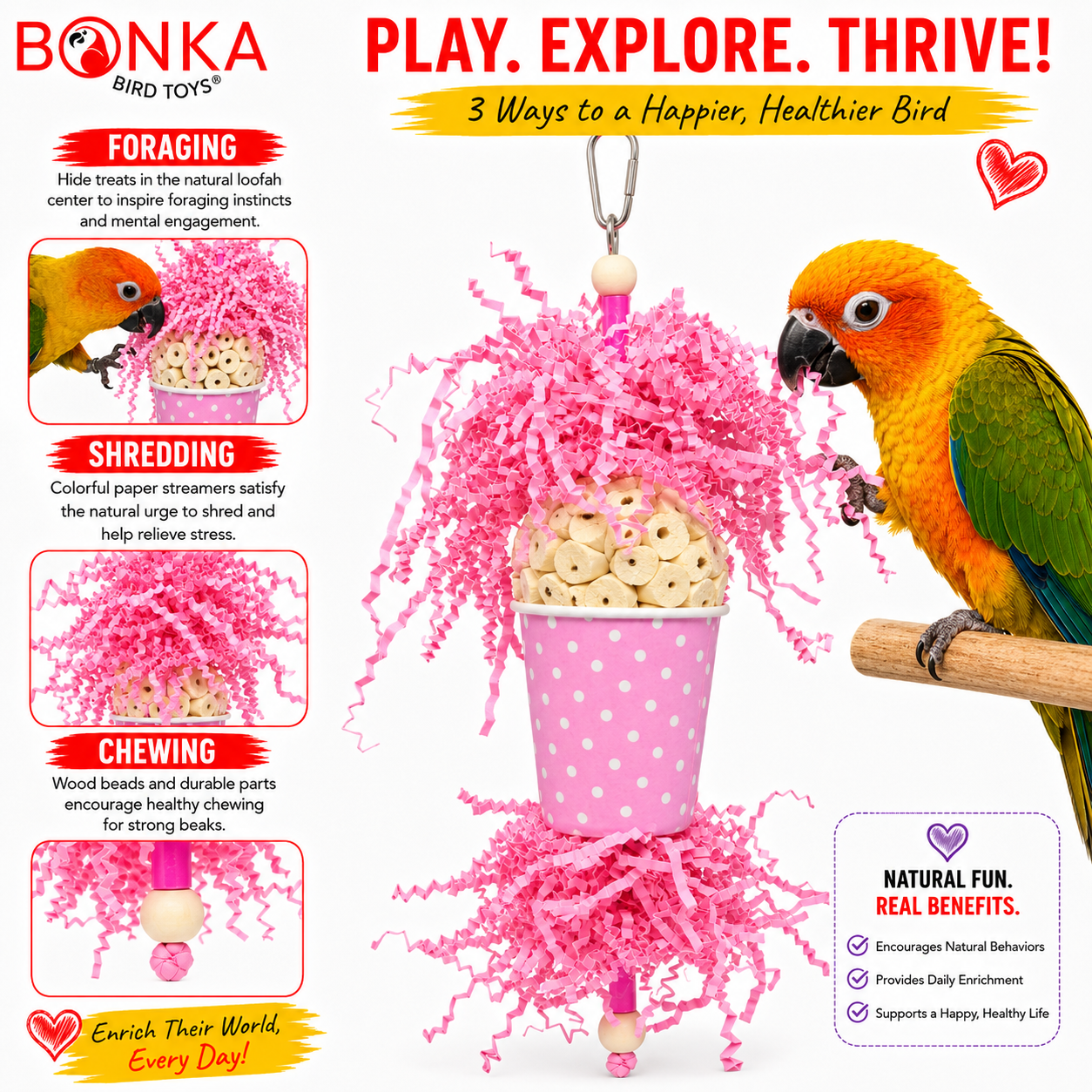 Spotty Sola Foraging Bird Toy - Bonka Bird Toys