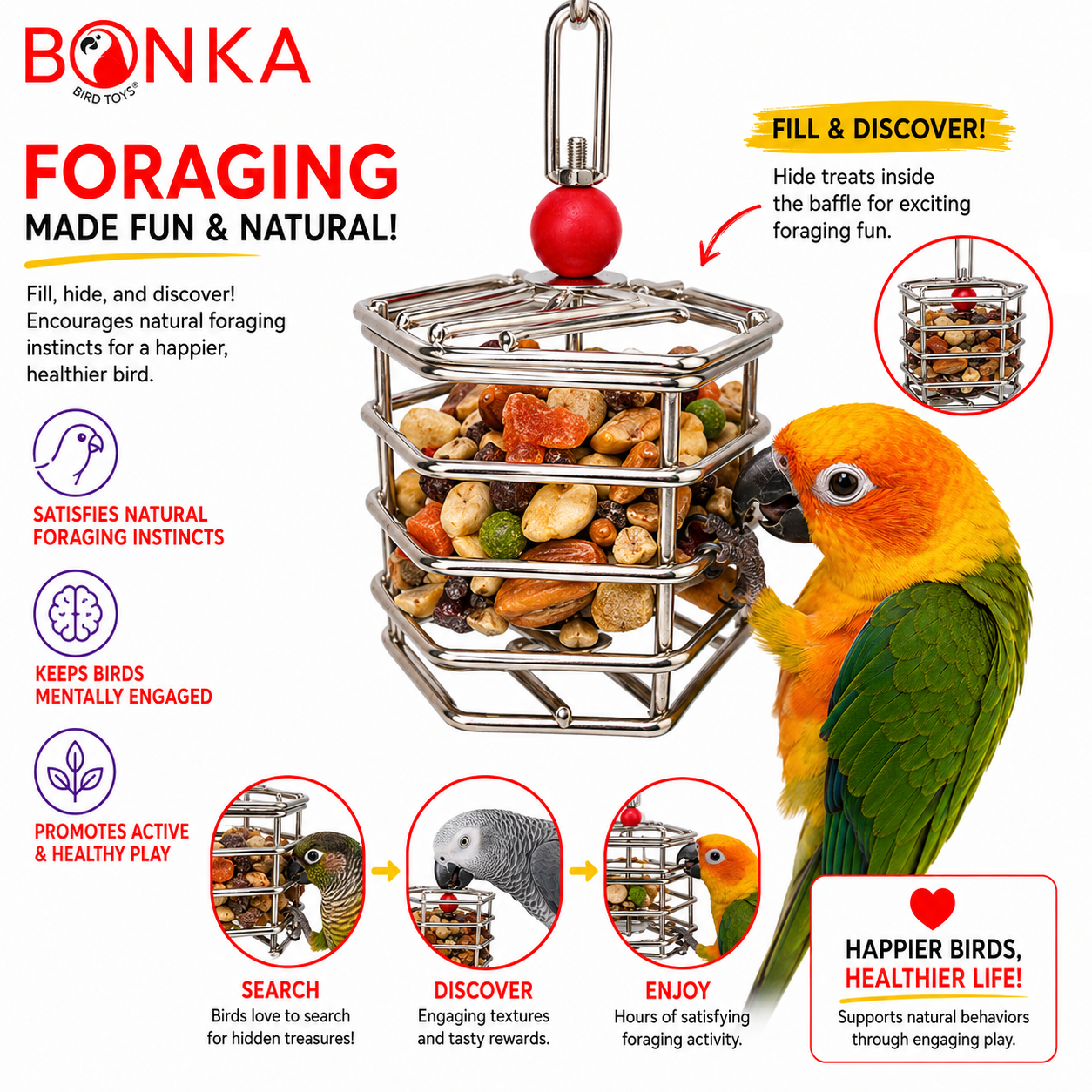2885 Small Baffle Cage - Bonka Bird Toys