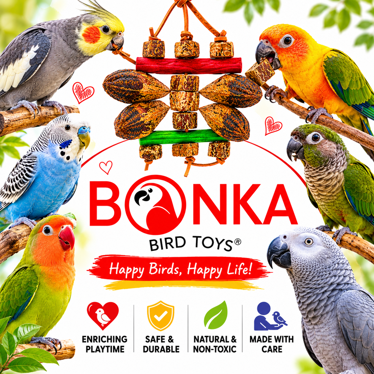 2755 Mahogany Chomp - Bonka Bird Toys