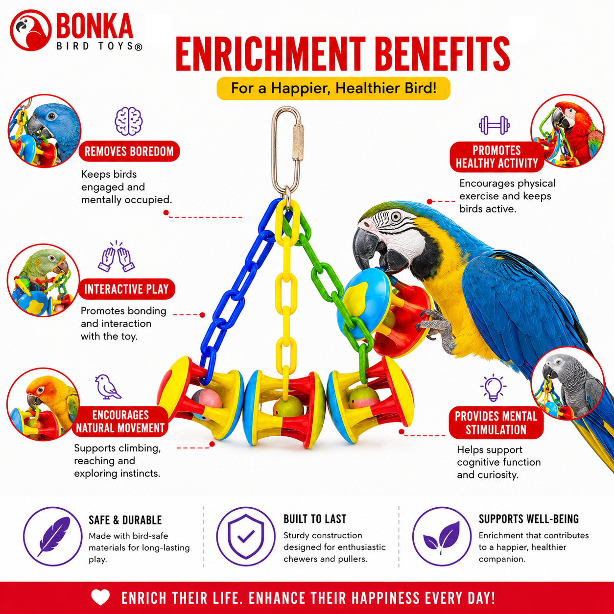 1161 Carnival Clacker - Bonka Bird Toys