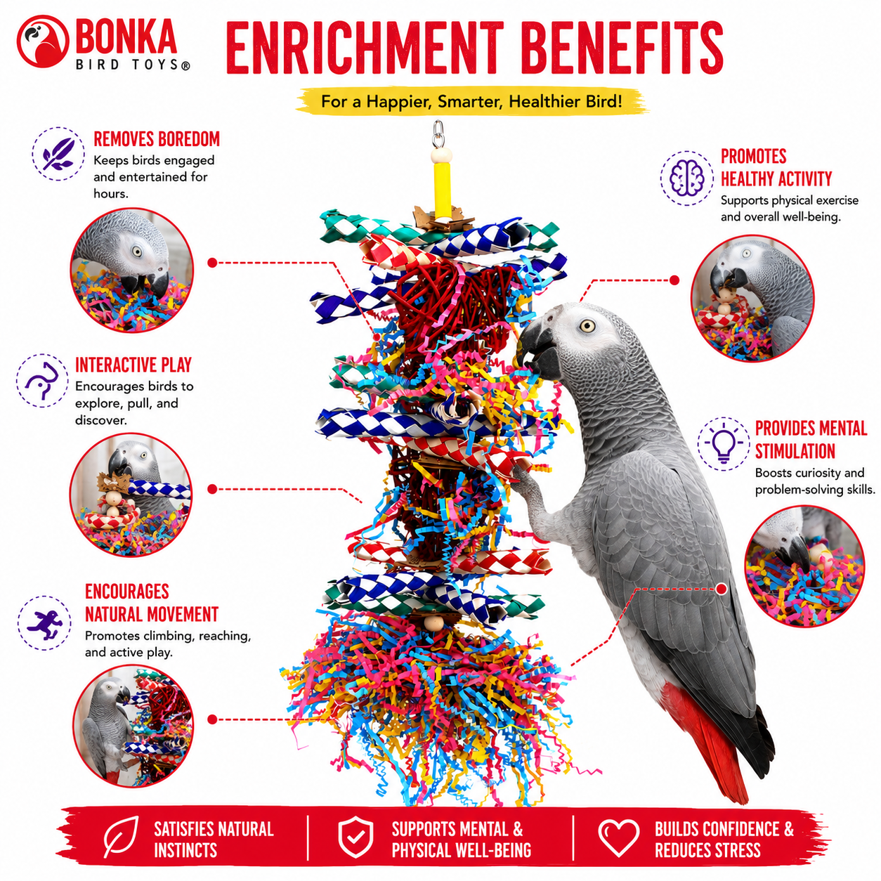 1042 Duo Foraging Heart - Bonka Bird Toys