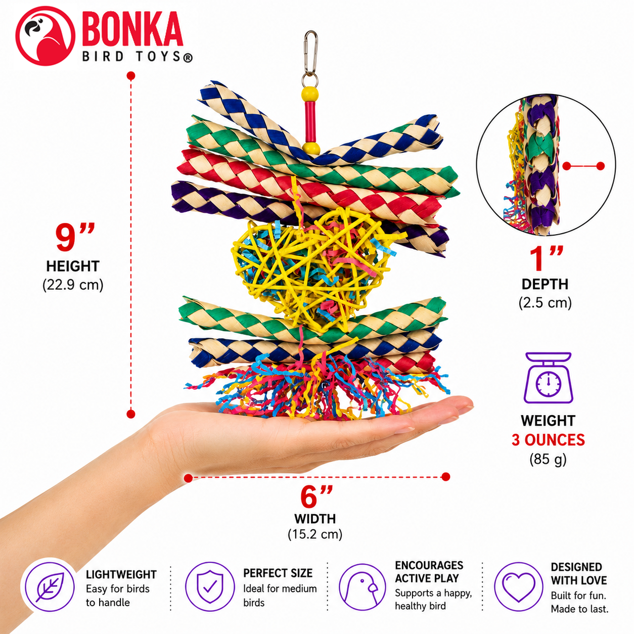 1730 Foraging Heart - Bonka Bird Toys