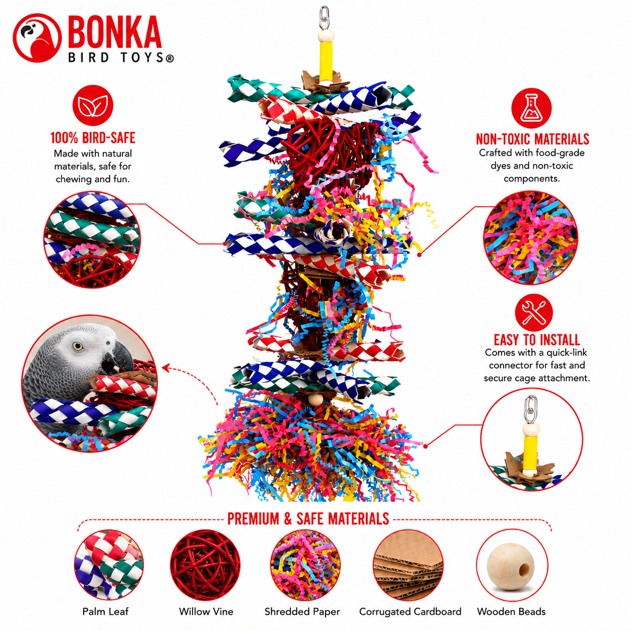 1042 Duo Foraging Heart - Bonka Bird Toys