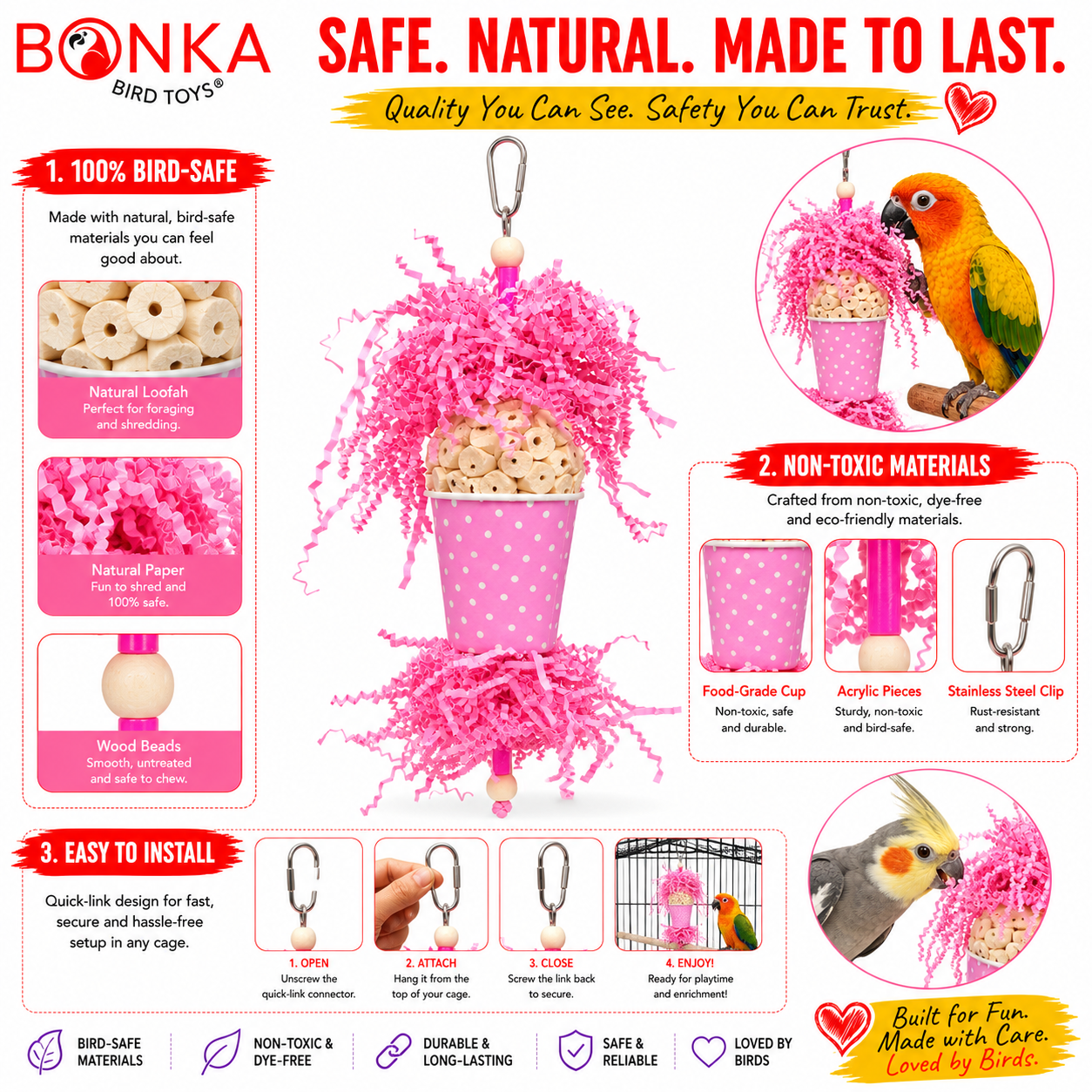 Spotty Sola Foraging Bird Toy - Bonka Bird Toys
