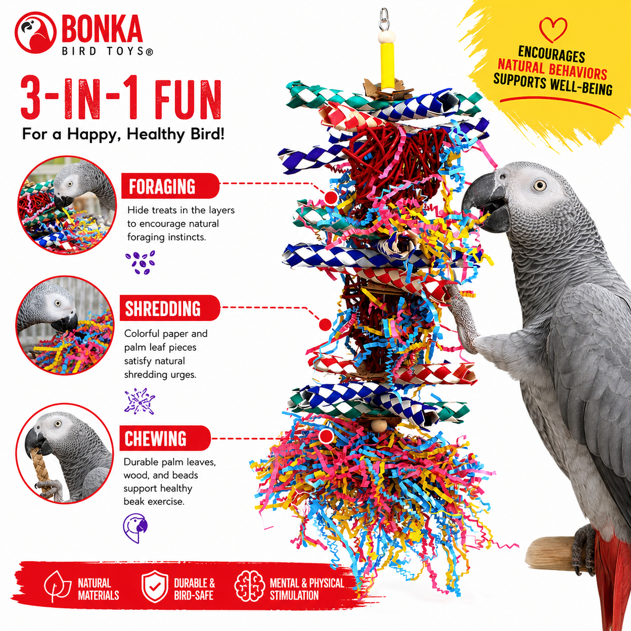 1042 Duo Foraging Heart - Bonka Bird Toys