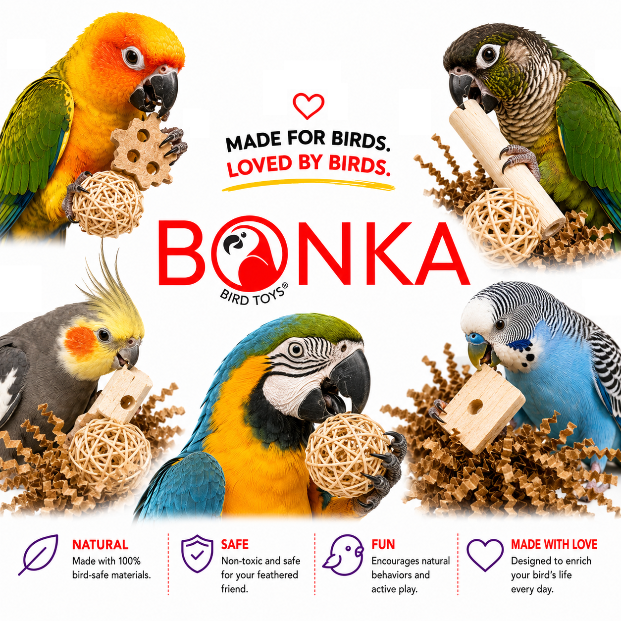 2028 Natural Foraging Bonka Box - Bonka Bird Toys