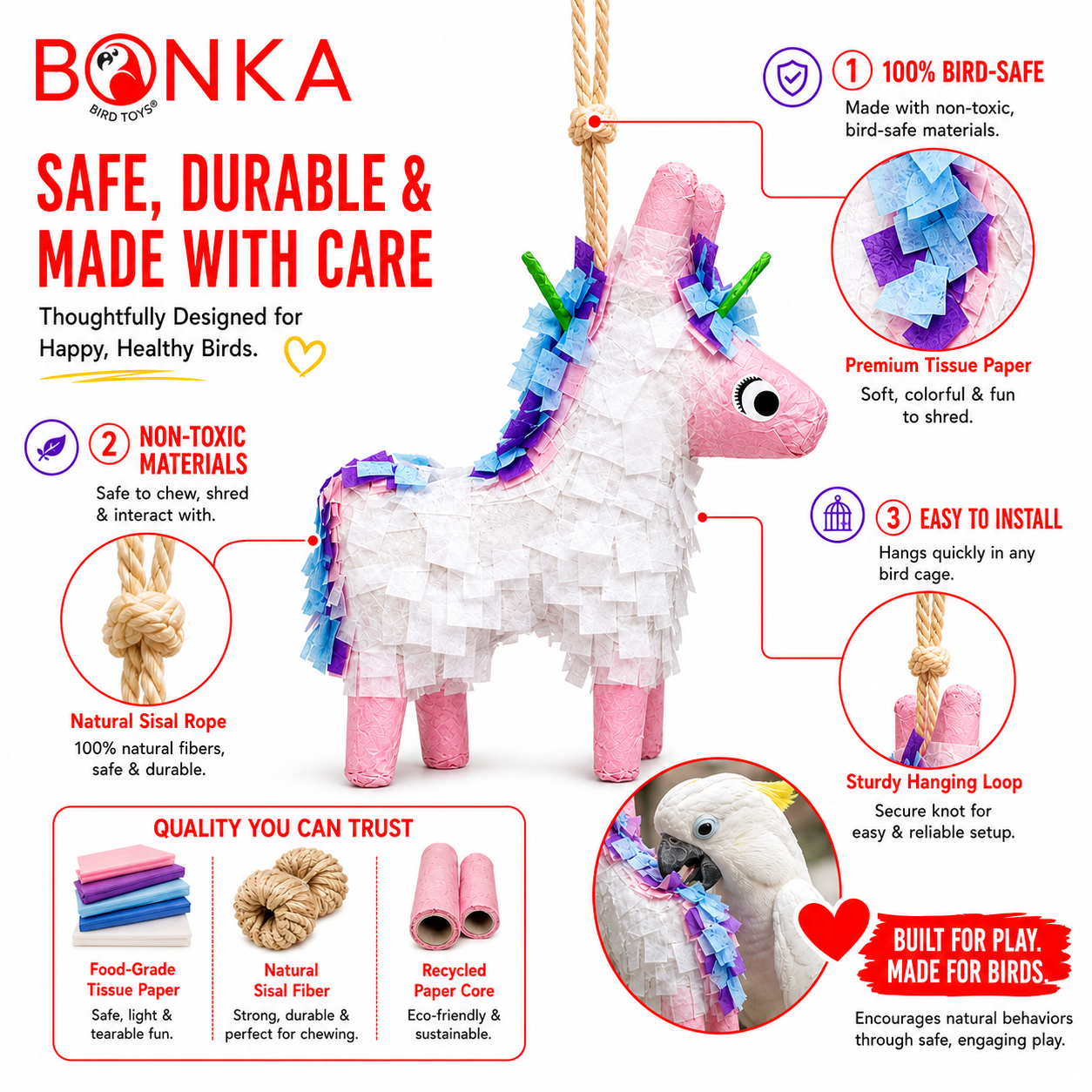 2622 Foraging Unicorn Donkey Pinata - Bonka Bird Toys