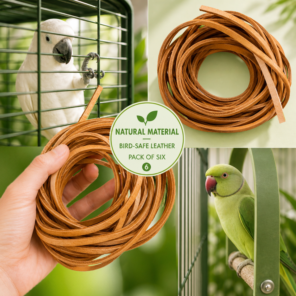 WEEKEND BONUS SALE! 2002 Pk6 Thick Leather 48" x 1/4" - Bonka Bird Toys