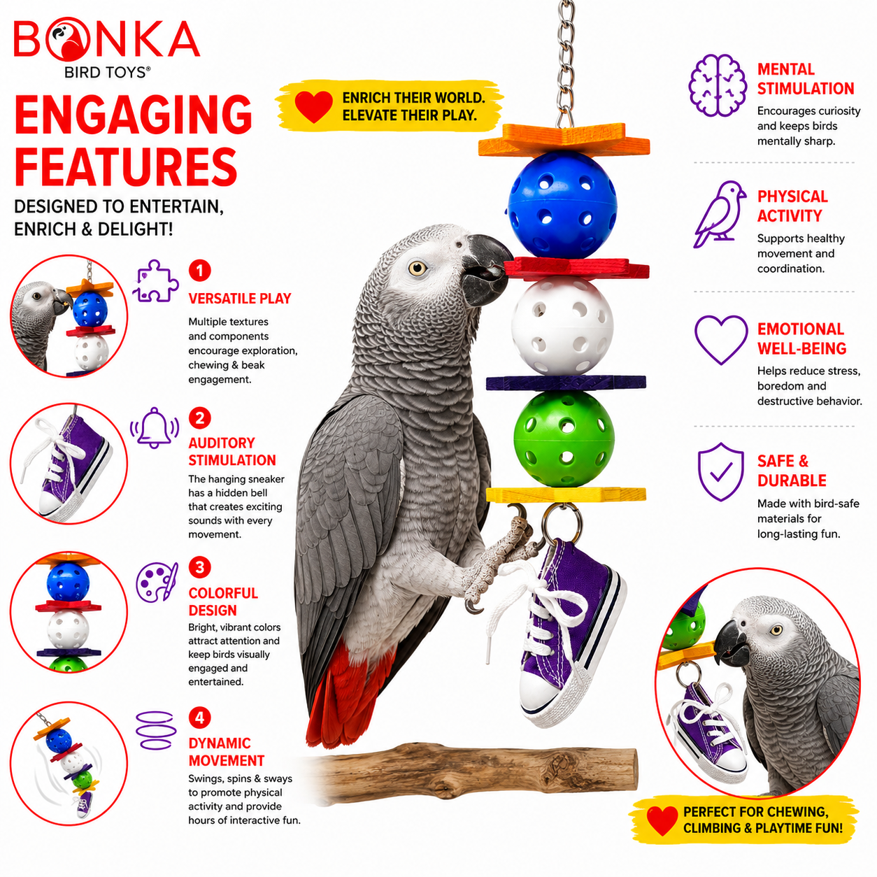 1355 Kick Ball Sneaker - Bonka Bird Toys