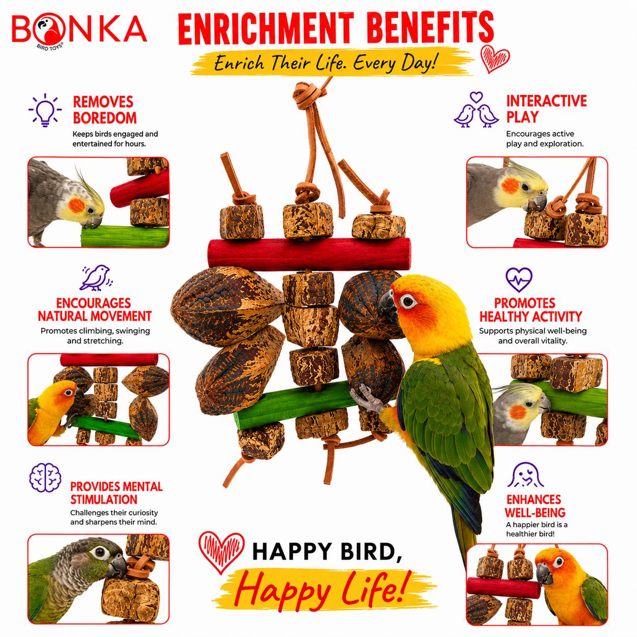 2755 Mahogany Chomp - Bonka Bird Toys