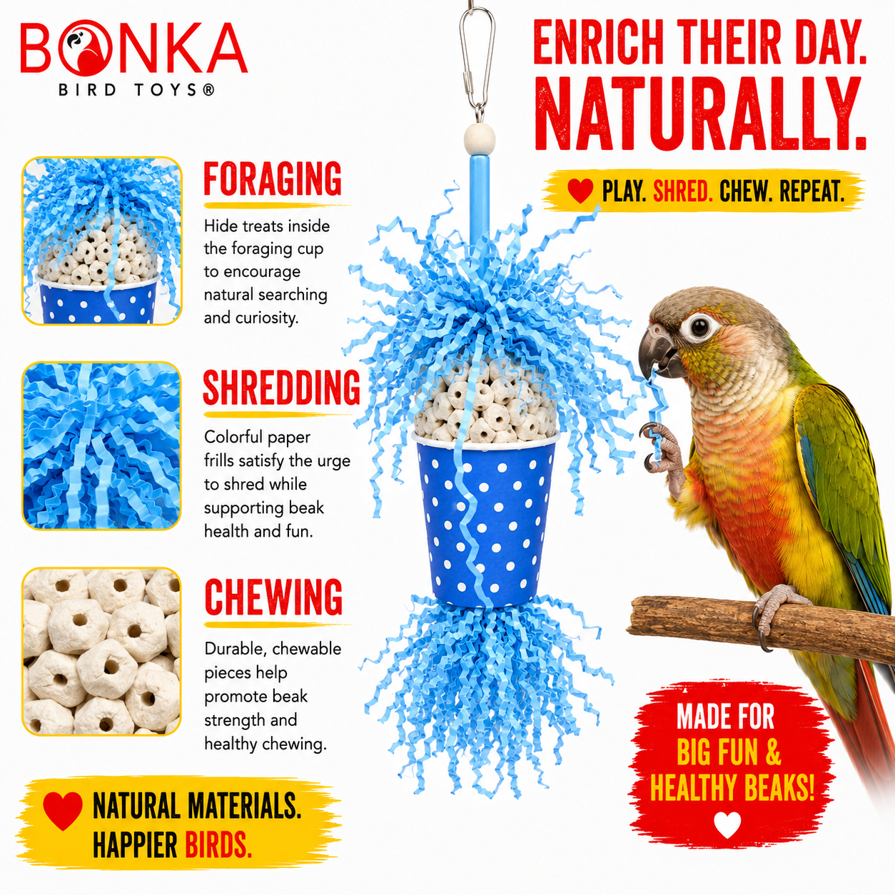 Spotty Sola Foraging Bird Toy - Bonka Bird Toys
