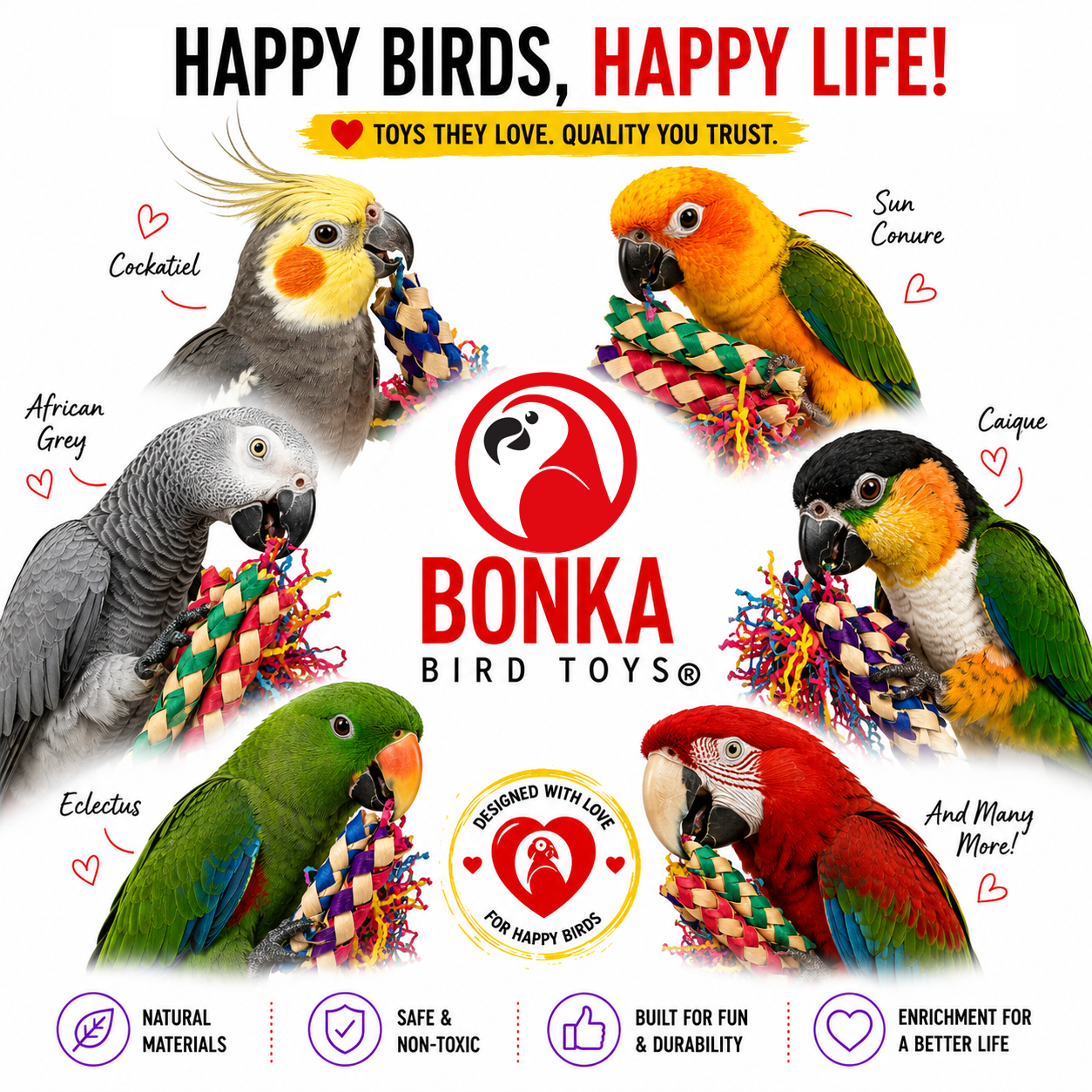 1730 Foraging Heart - Bonka Bird Toys