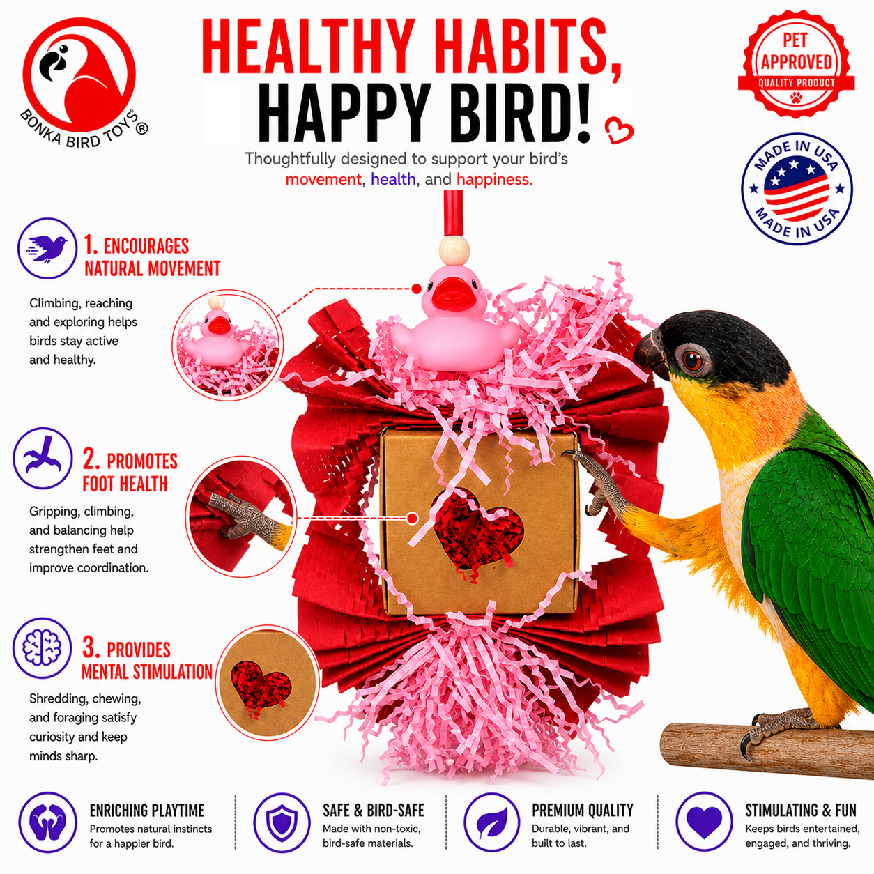 1004 Love Duck - Bonka Bird Toys