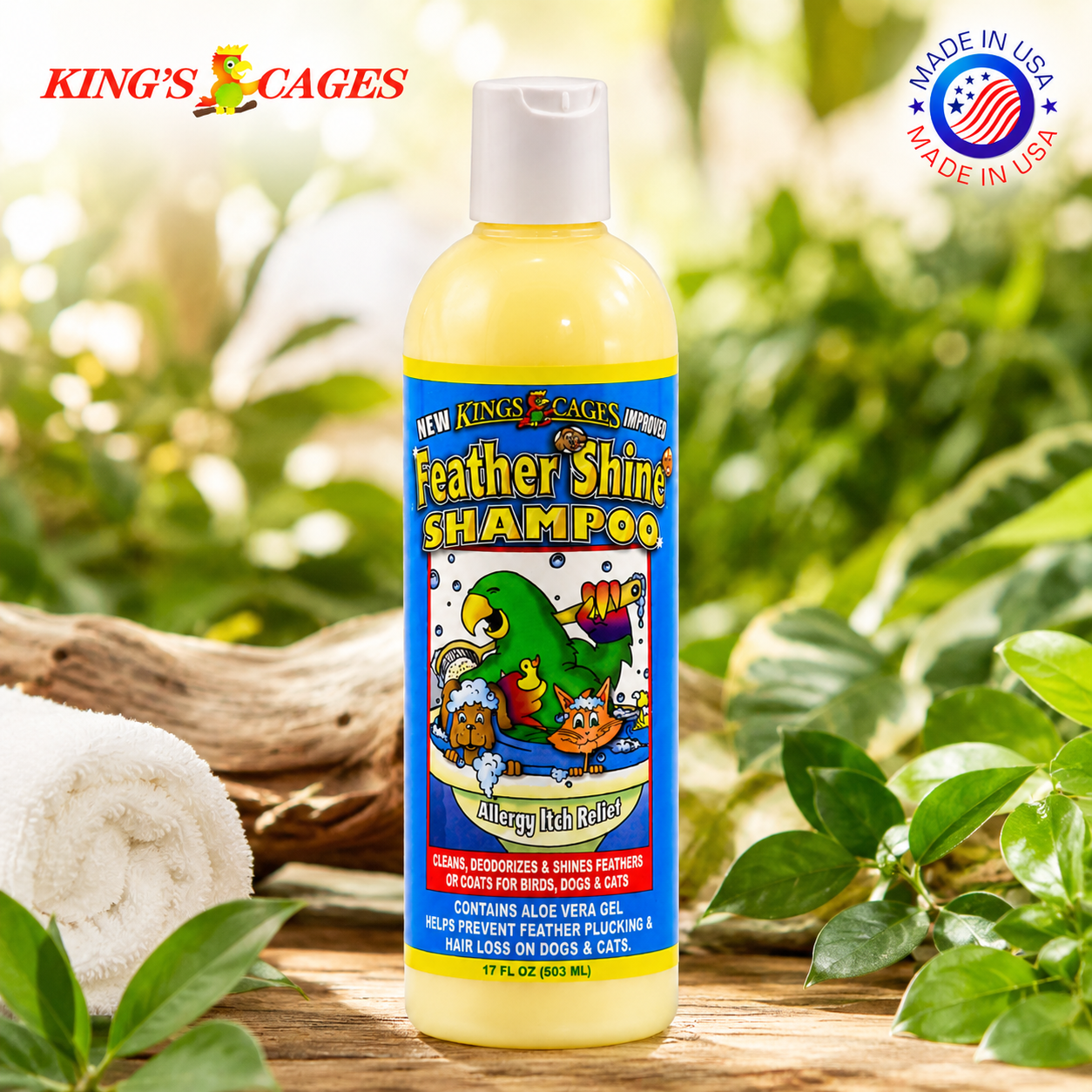 Kings Cages Feather Shine Shampoo 17oz - Bonka Bird Toys