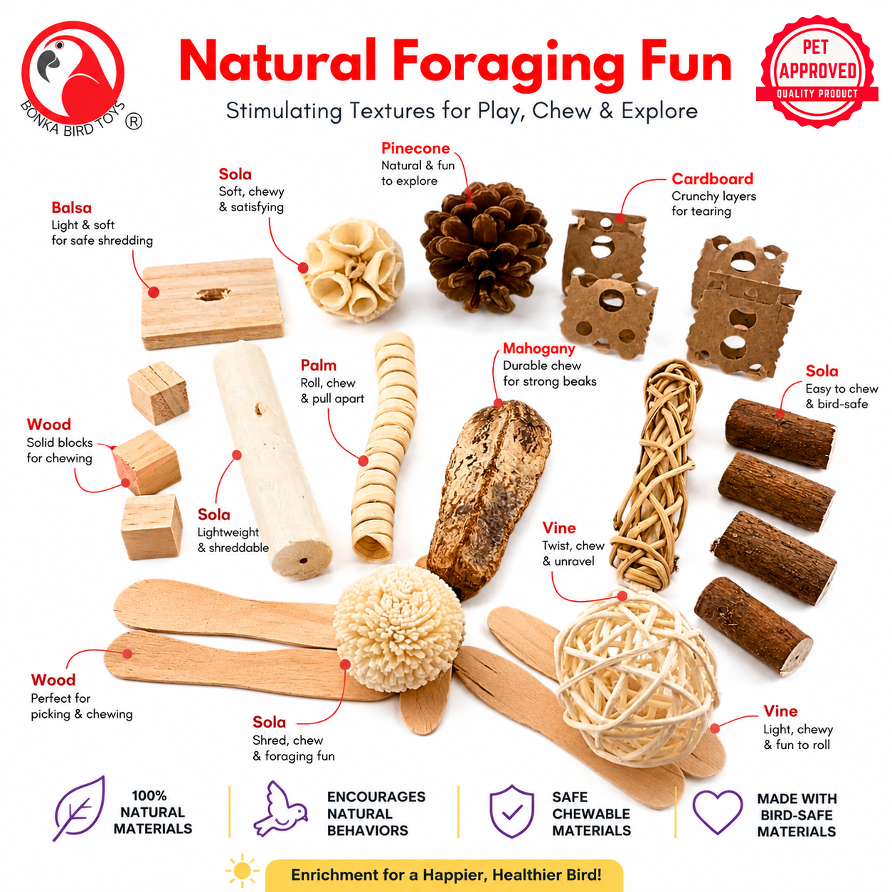 2028 Natural Foraging Bonka Box - Bonka Bird Toys