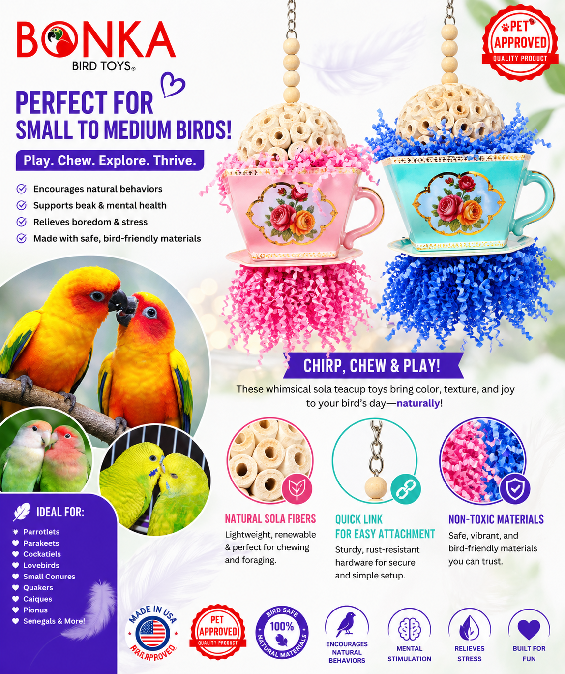Sola Teacup - Bonka Bird Toys