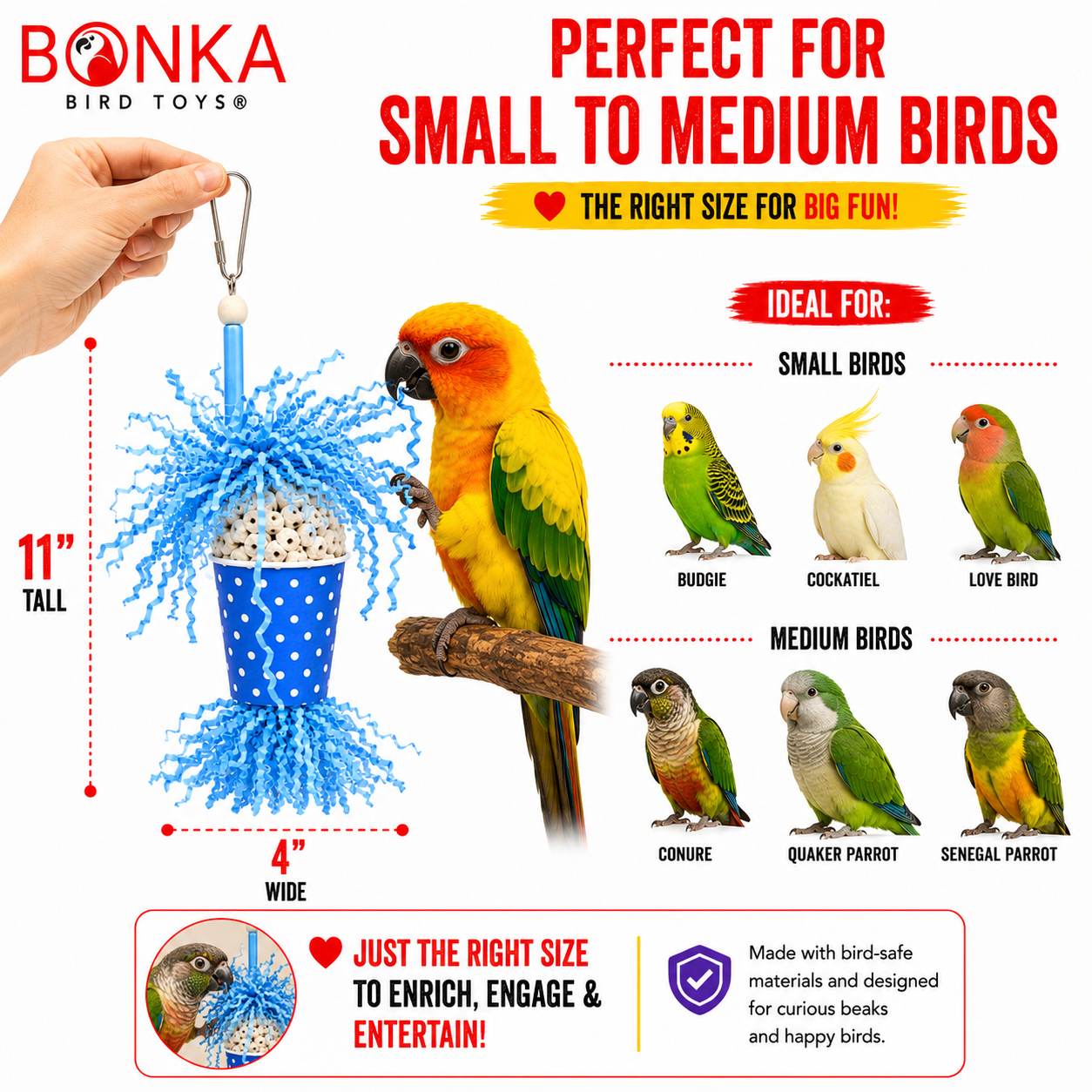 Spotty Sola Foraging Bird Toy - Bonka Bird Toys