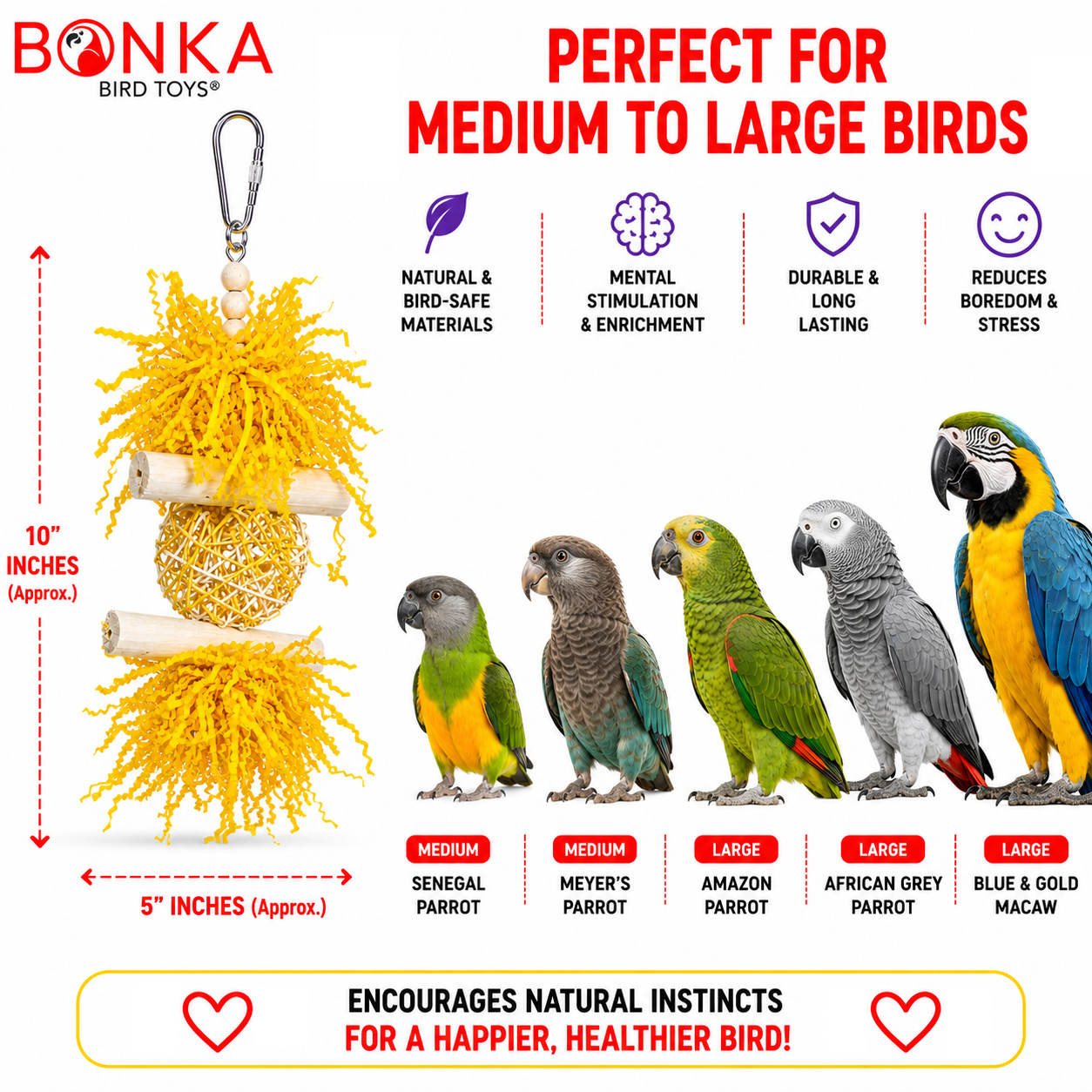 3885 Sola Heart Log - Bonka Bird Toys