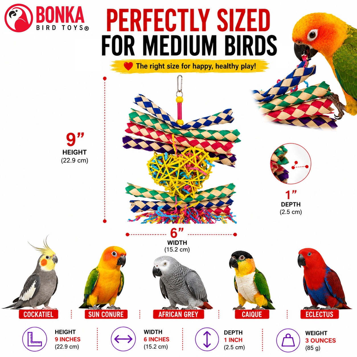 1730 Foraging Heart - Bonka Bird Toys