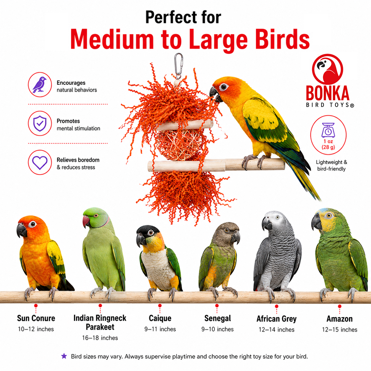 3885 Sola Heart Log - Bonka Bird Toys